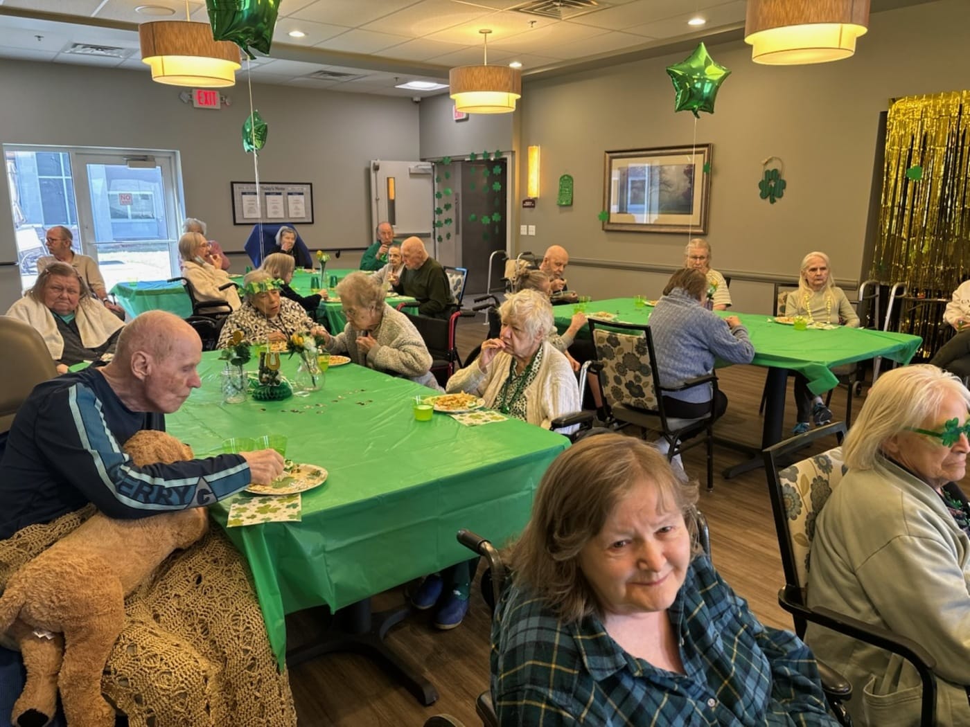 Residents dining together
